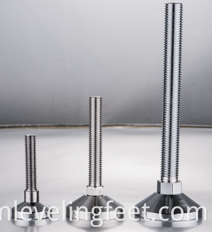 Adjustable leveling feet for machine metal leveling feet